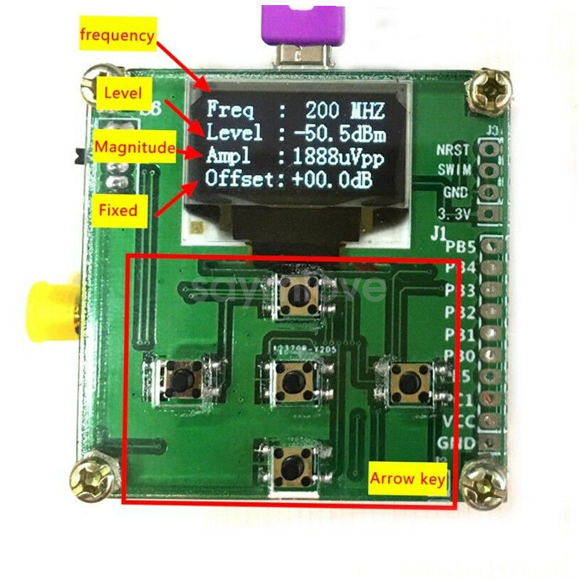 8GHz RF Power Meter 1-8000Mhz OLED -55ï½ž-5 dBm + Sofware RF Attenuation Value