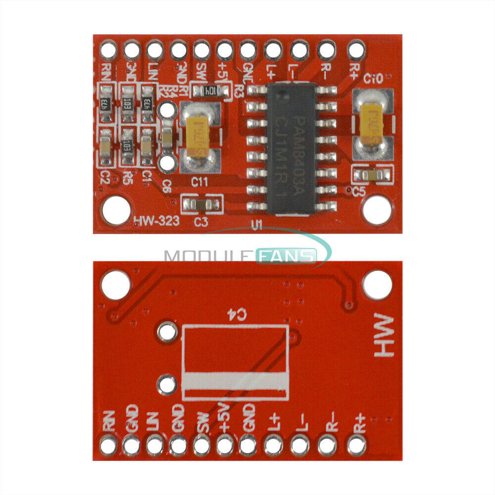 2PCS 3W×2 Mini Digital PAM8403 Power Audio Amplifier Board USB 5V Power Supply