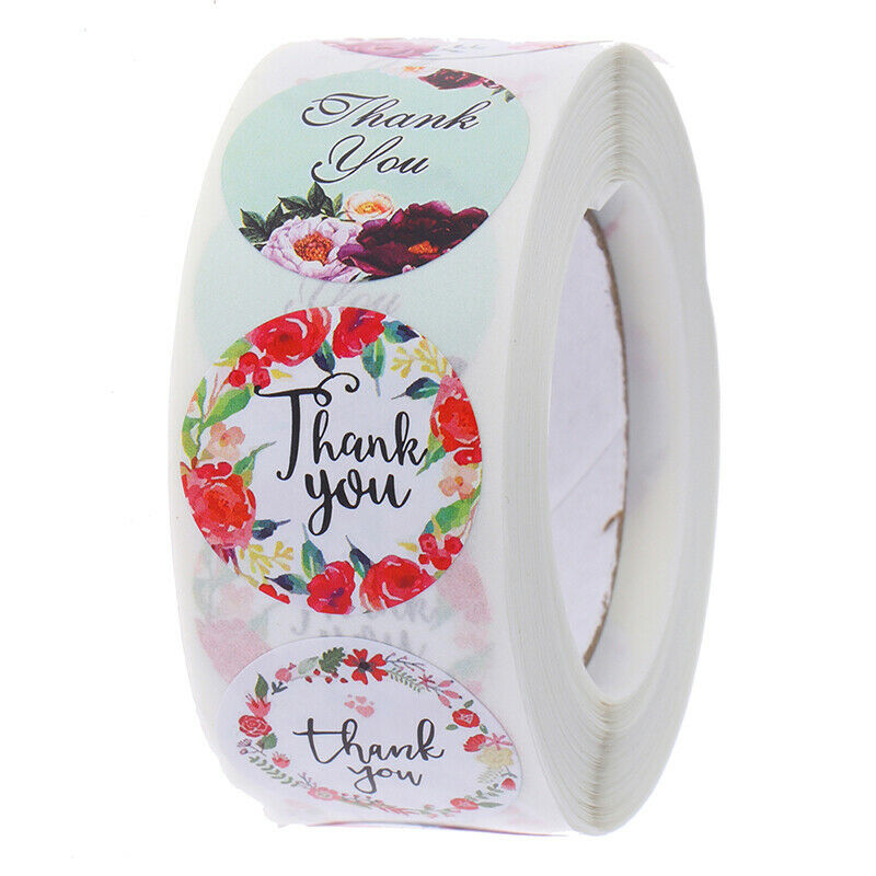 500 Pcs Thank You Stickers Seal Labels with Flower for Wedding Par.l8