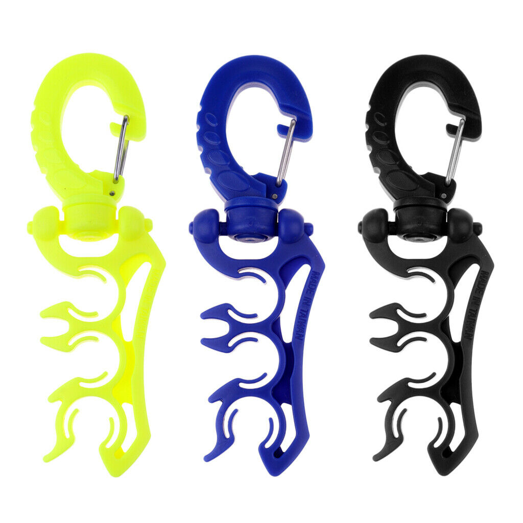 3Pcs Scuba Diving Triple 3 BCD Hose Holder Retainer & Folding Snap Equipment