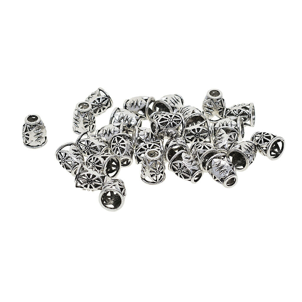 30pcs Evil Eye Beaded Filigree Hats, Tassel Tips, for Jewelry Accessories