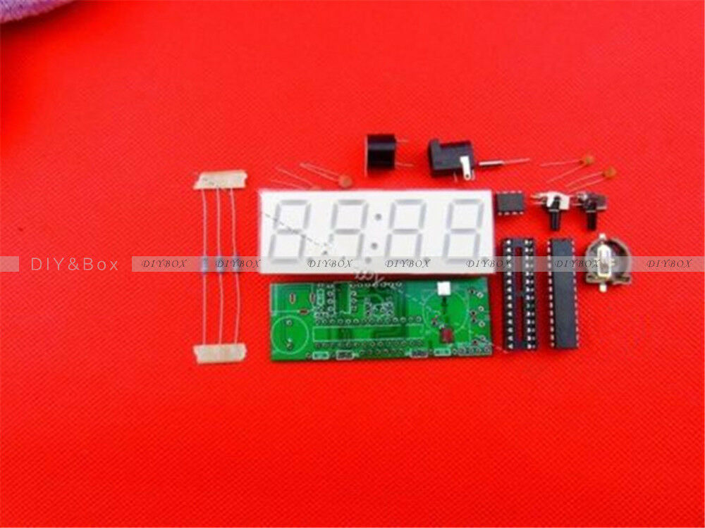 DIY Kit Red LED Electronic Clock Microcontroller Digital Clock Time Thermometer