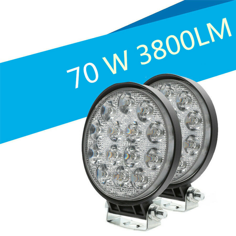 4.5'' 70W Round LED Work Light Fog Driving Lamp Offroad SUV 4X4 Off-road PCS