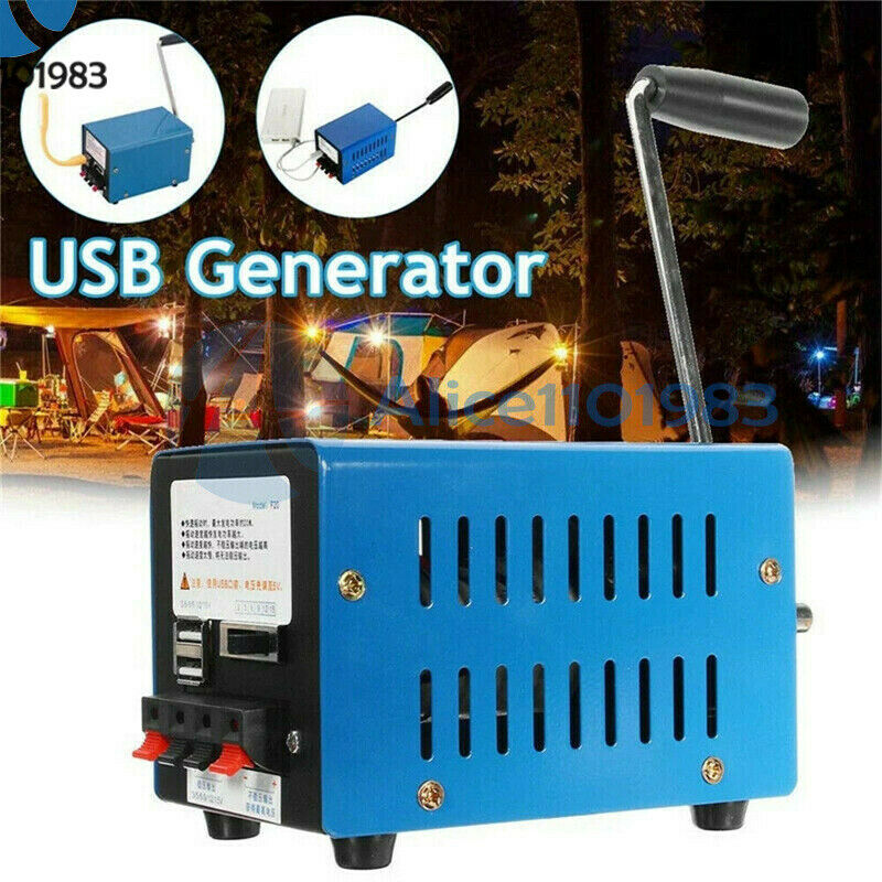 20W Portable Hand Crank Emergency High Power Generator Electric USB Charger