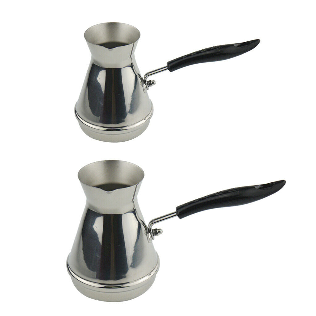 2x Turkish Coffee Pot Maker Traditional Moka Pot 350ml/12oz 500ml/17oz