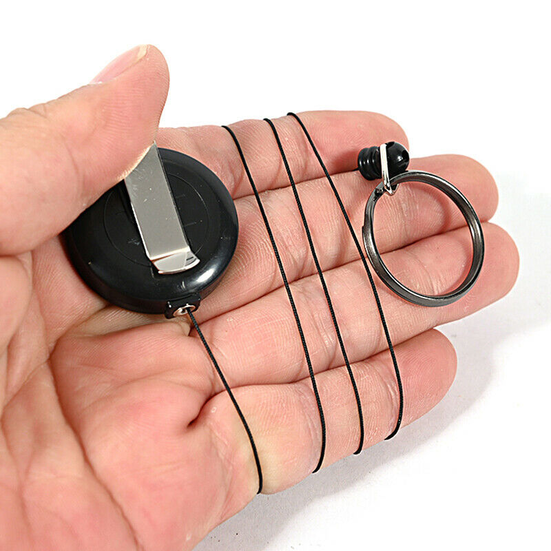 Retractable Pull Badge Reel Lanyard Holder Reels Recoil Belt Key Ring Chain  YR