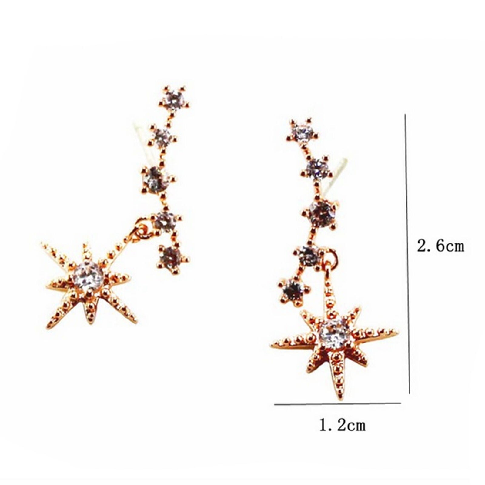 Fashion Hypoallergenic Little Star Pendant Jewelry Crystal Stud Earrings