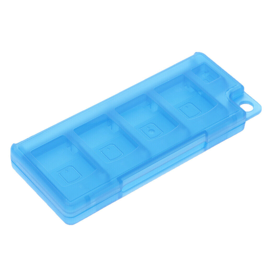 2 Pieces Plastic Game Card Organizer 10 in 1 Storage Box Case Blue Dustproof