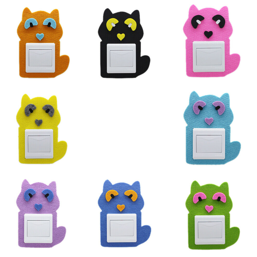 8x Cartoon Hollow Light Switch Vinyl Decals Wall Stickers Felt Owl Cover