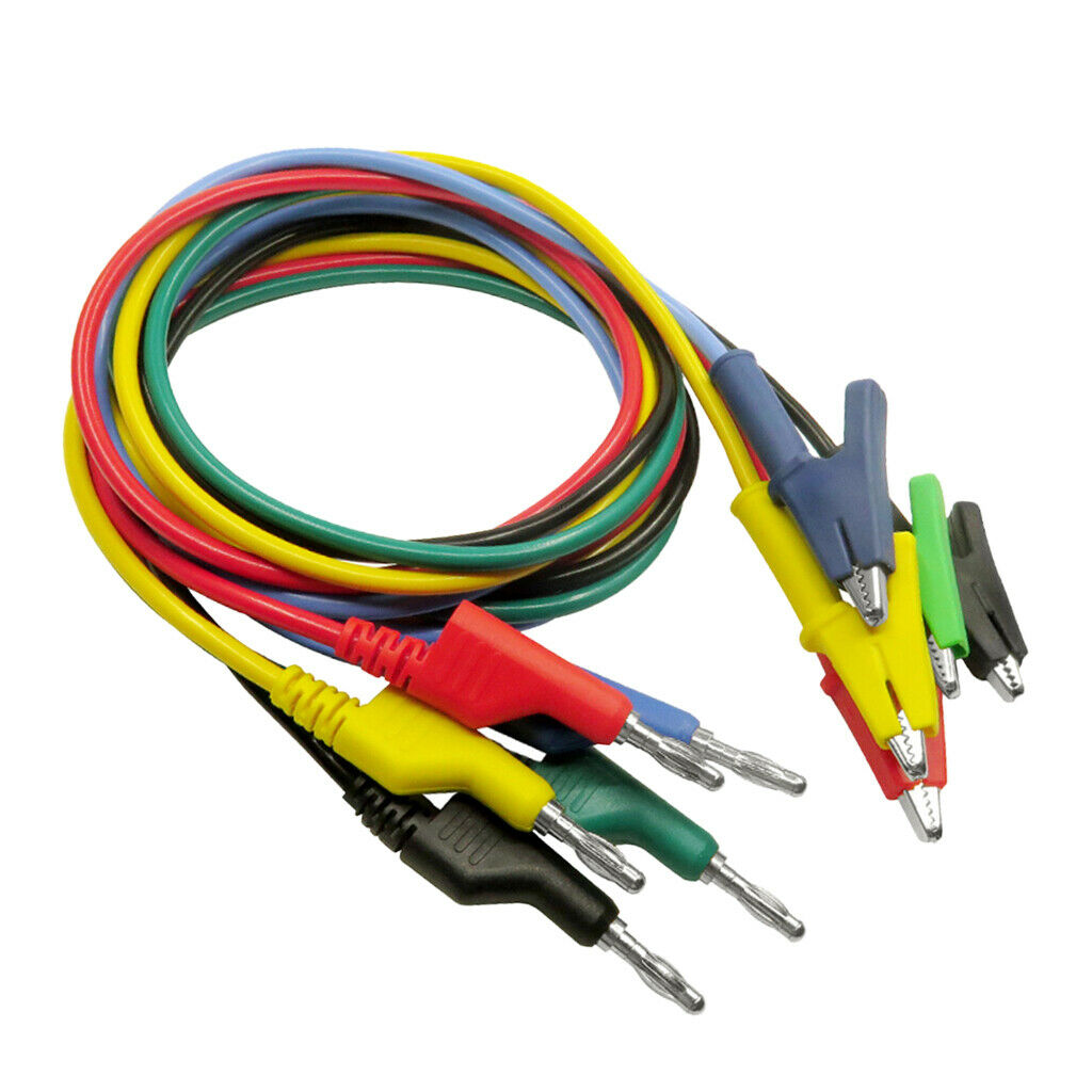 Banana Male Connector To Teminal Silicone Electrical Alligator Clip