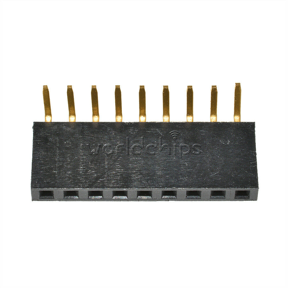 10PCS 1x 9Pin Header 2.54mm Pitch Right Angle Female Single Row Socket Connector