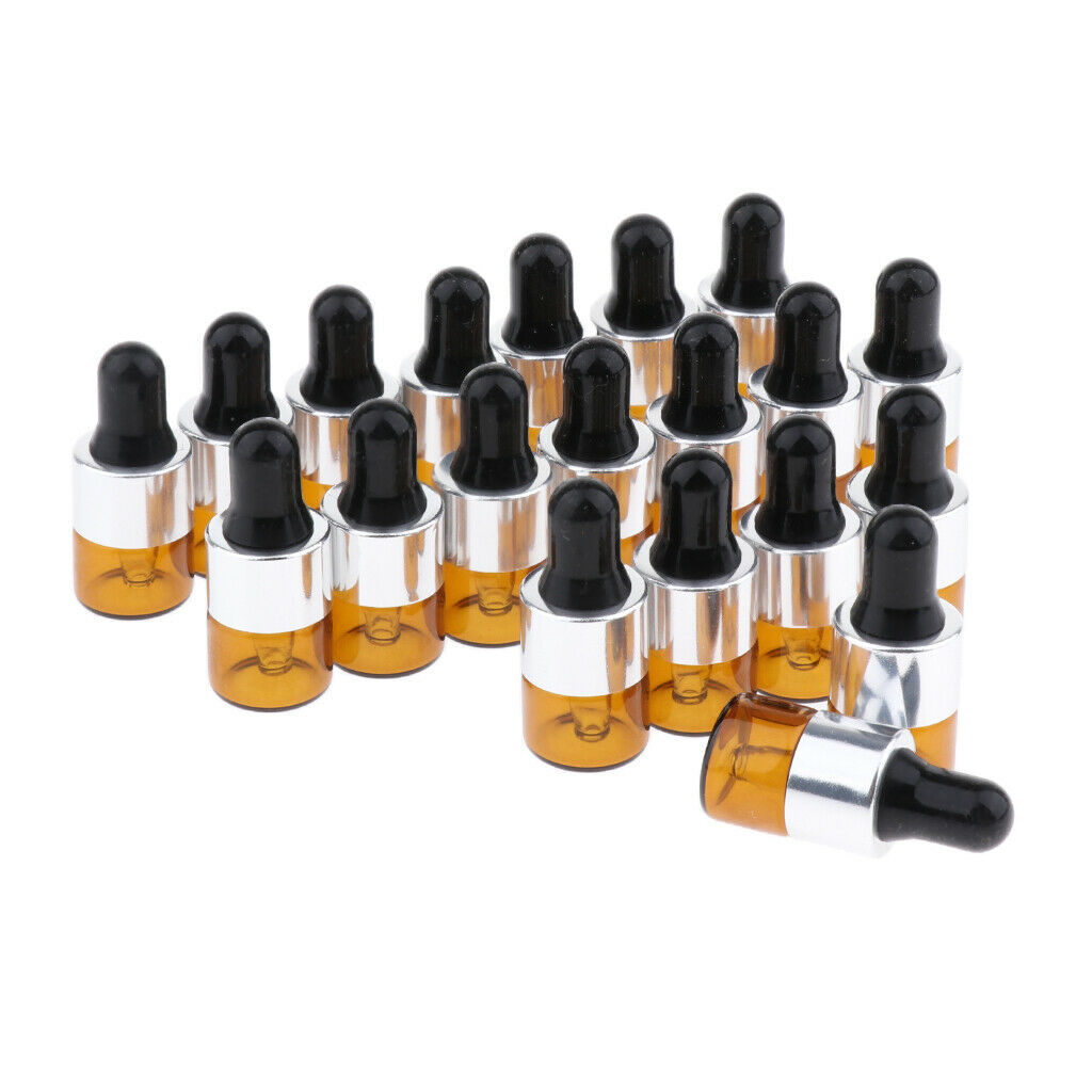 20pcs Essential Oils Mini Empty Glass Dropper Bottle for Essential Oils 1ML