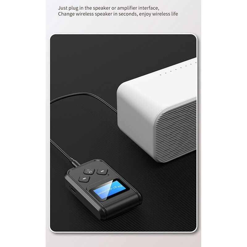 Bluetooth 5.0 Audio Receiver Transmitter with LCD Display 2IN1 Mini 3.5mm J N2T7