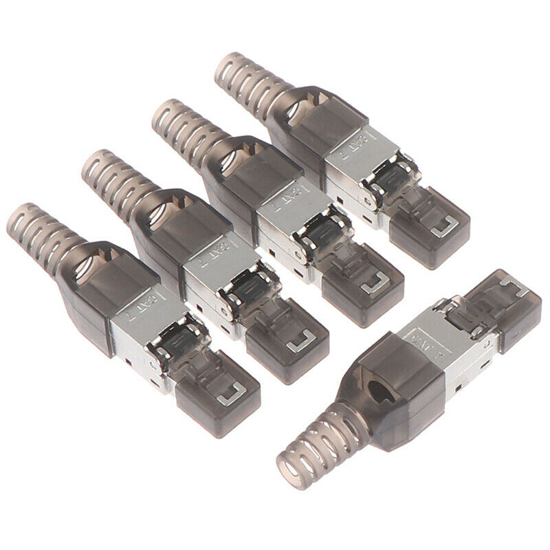 1Pc Tool-Free Shielded RJ45 Cat 7 Termination Plug Connector Modular 22-26AWGUS