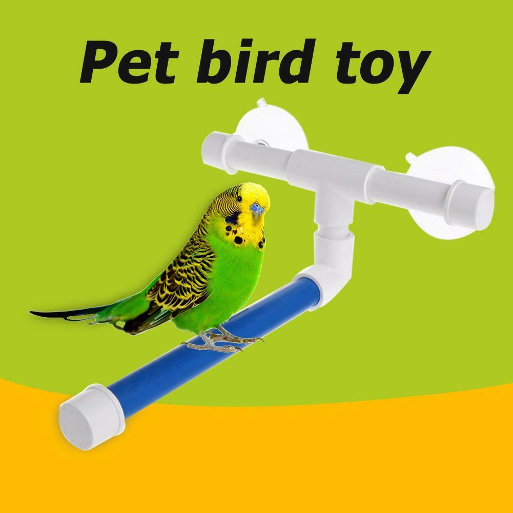 Pet Parrot Bird Standing Platform Rack Wall Shelf Bath Shower Stand Toys @