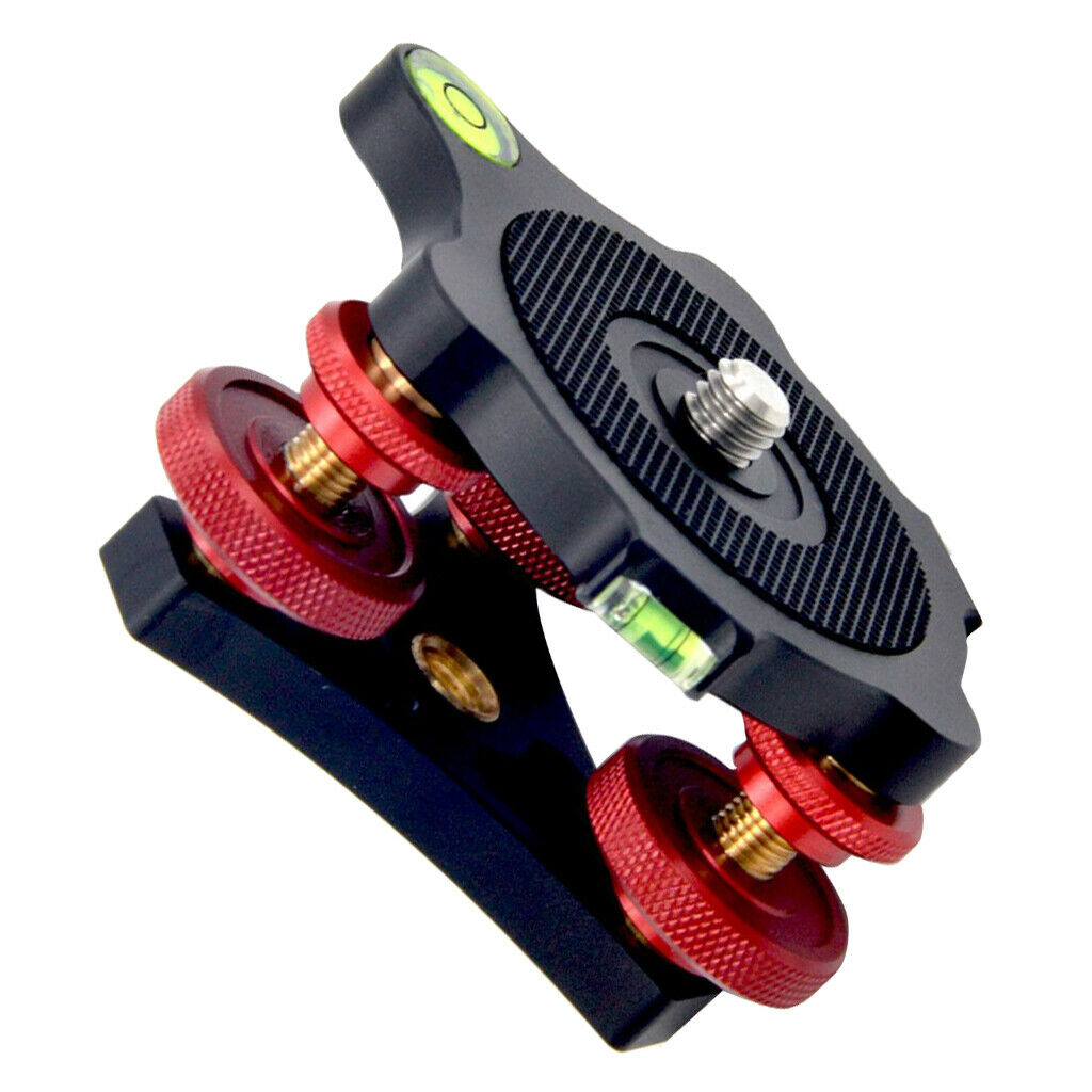 Per leveling base camera tripod head with 3/8