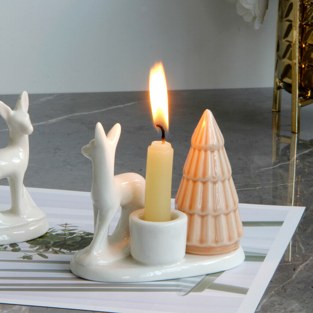 Lovely Fawn Candle Holder Elk Candlestick Home Table Holiday Decorations