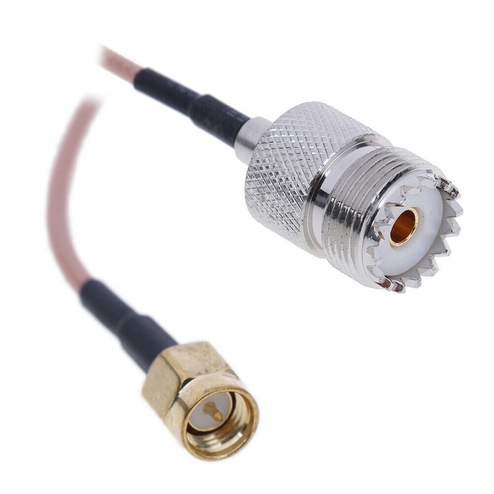 1Pc UHF SO239 female PL259 to SMA male plug crimp RG316 cable jumper pigtail