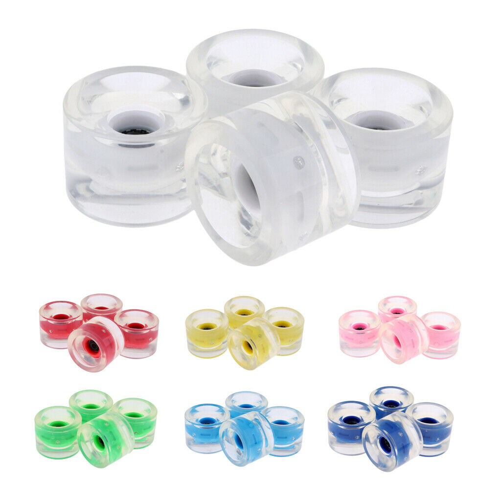 4pcs 70mm Light-Up Longboard Skateboard Wheels Magnetic Core Wheels White