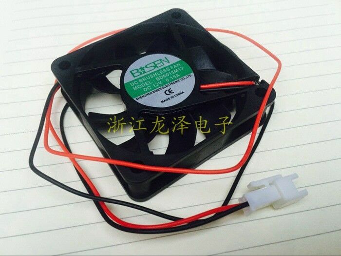 1PC BISEN BD6015M12  12V 0.15A  cooling fan 2 pin 60X60X15mm