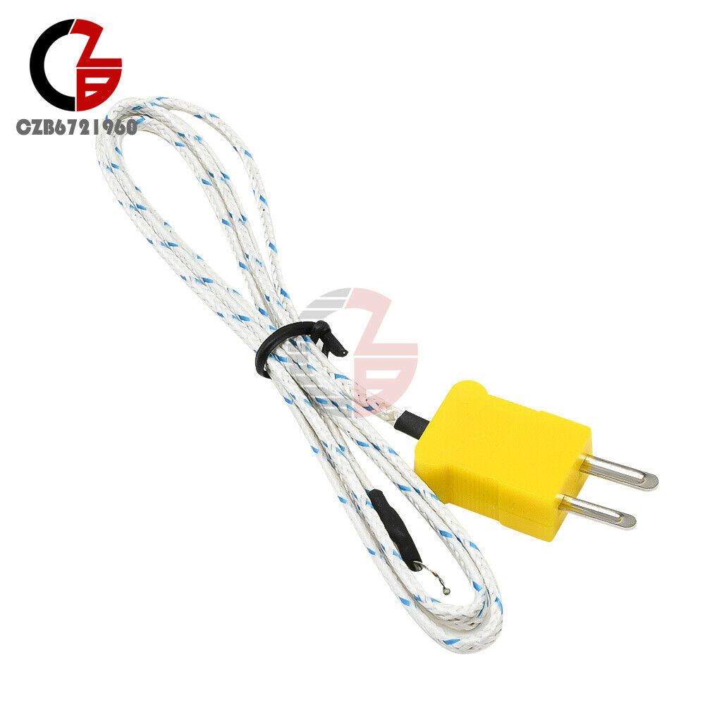 Wire Digital Thermometer 100CM 1M K-type Thermocouple Sensor Probe Test