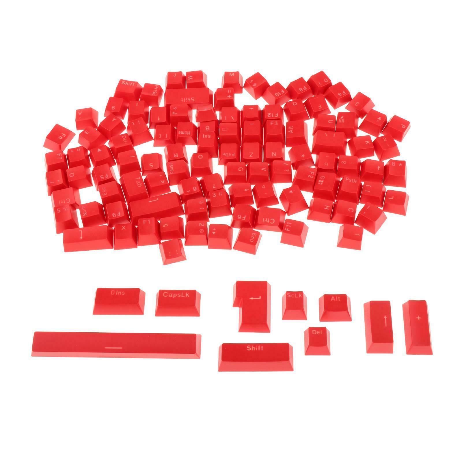 2 Translucent 108 Keys for Mechanical Keyboard Red + White Red