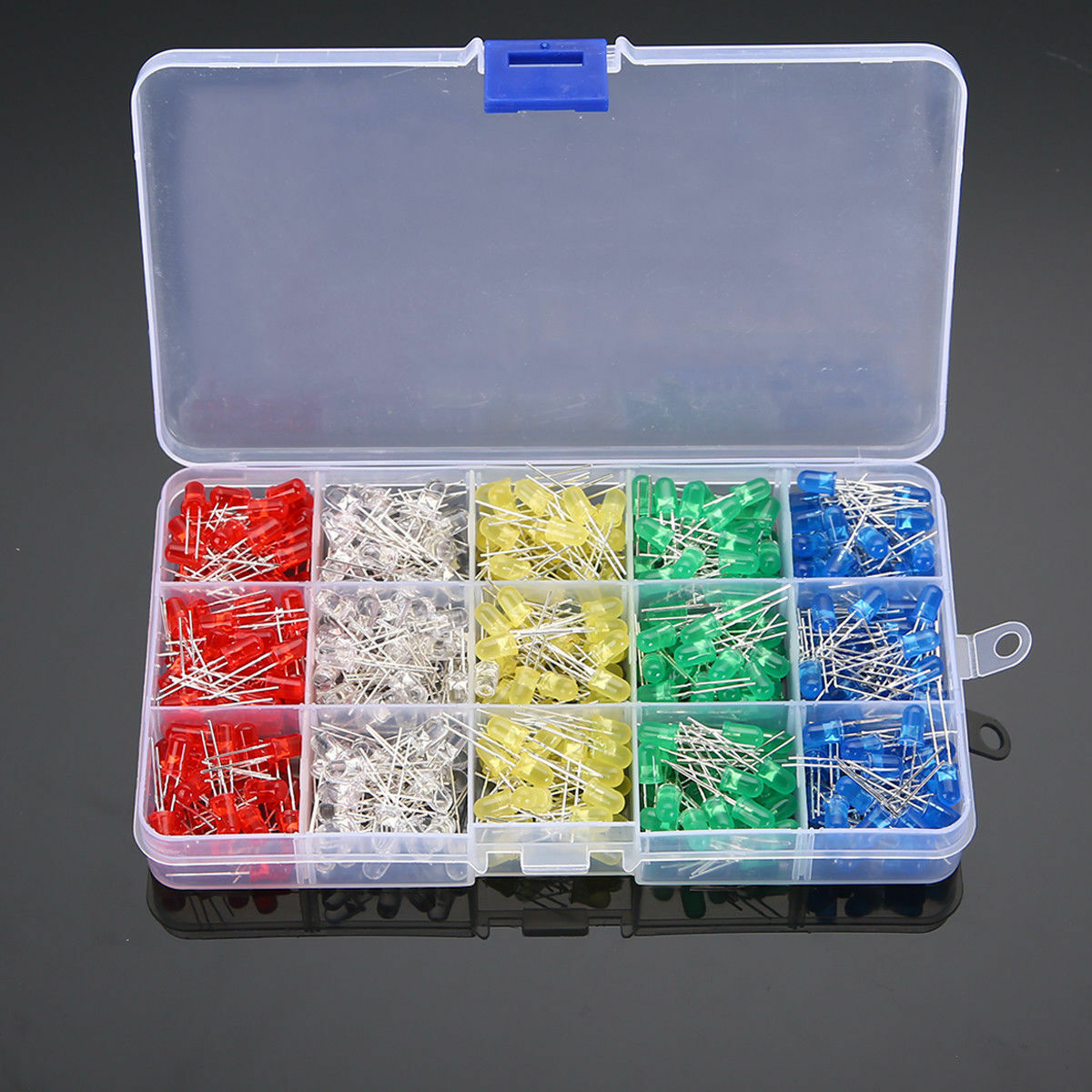 500pcs 5mm LED Light Emitting Diod White Red Blue Green Yellow Assorted DIY Set