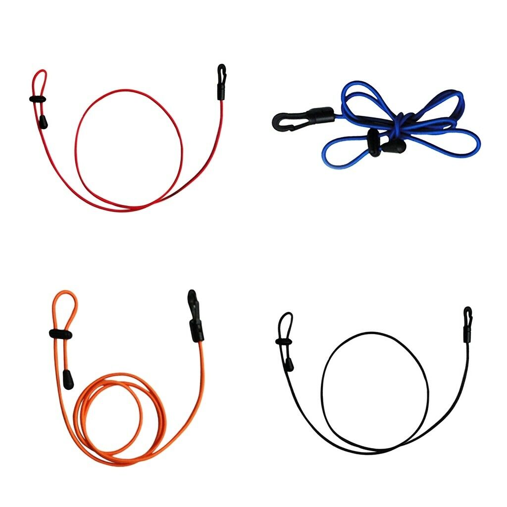 4pcs Kayak Paddle Leash Elastic Boat Canoe Fishing Rod Holder Keeper Accs
