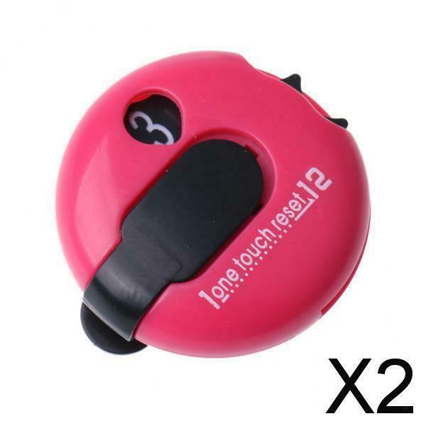 2X Mini Golf Score Counter Scorekeeper Scoring Tool Clip On Glove Dark Pink