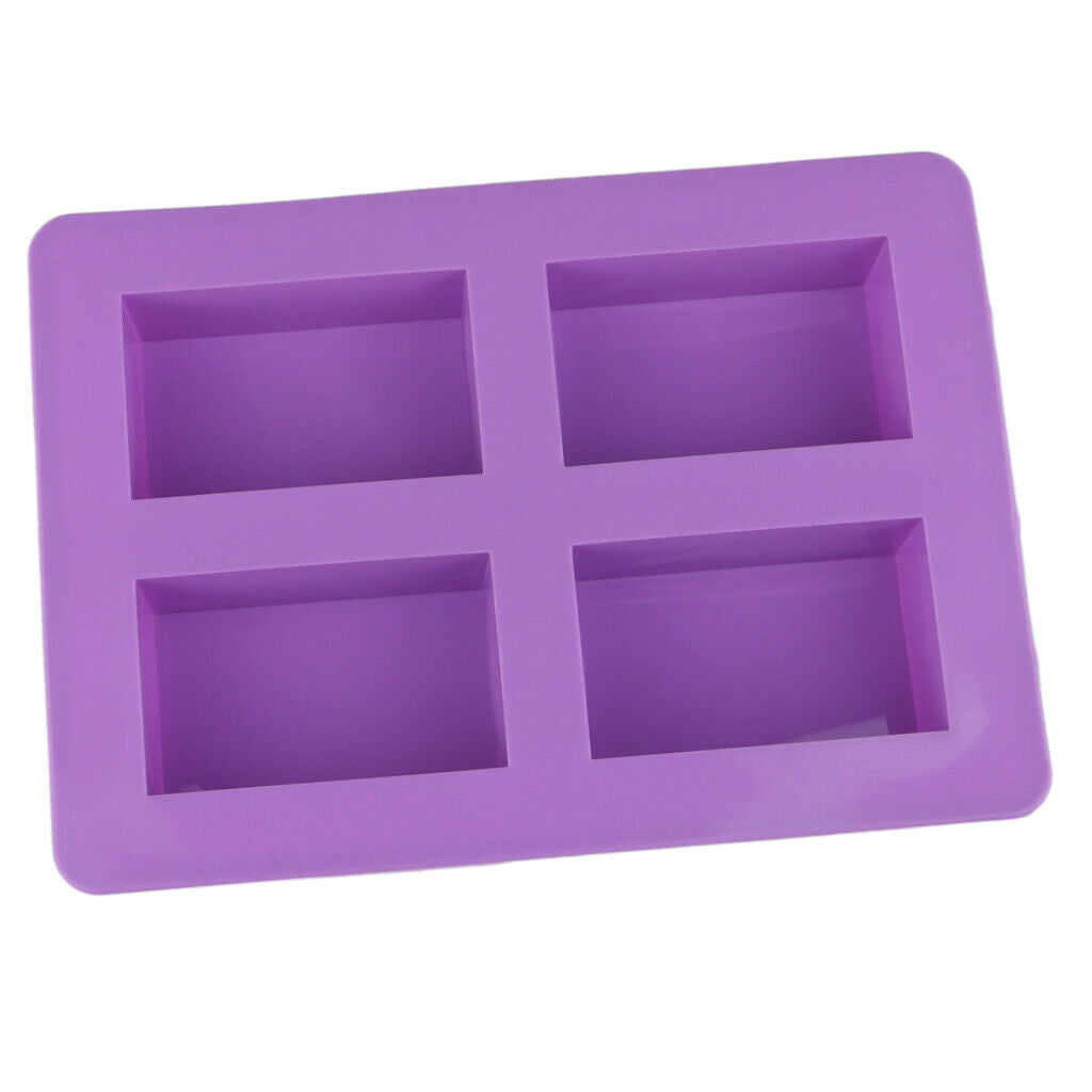 4 Cavity Silicone Soap Making Mold Cake Baking Mould Kitchen Bakeware Tools