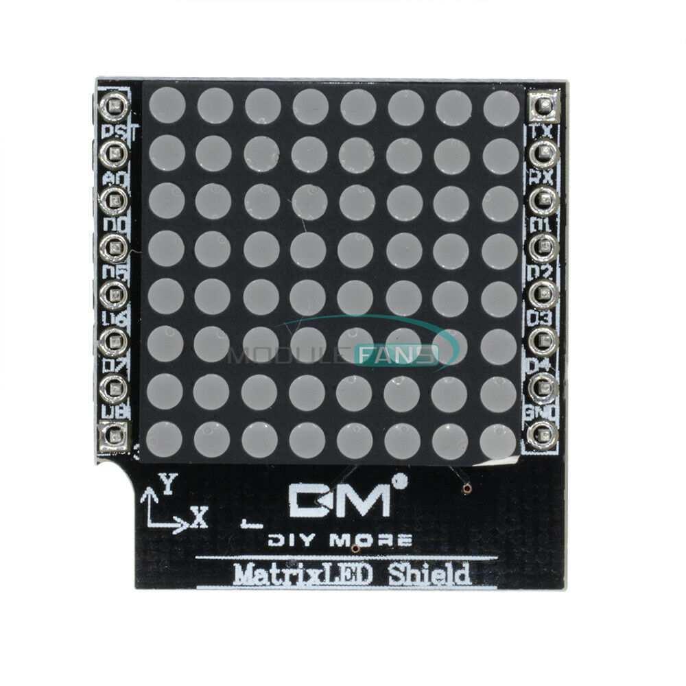 8x8 V1.0 Matrix LED Shield 8 Step Adjustable Intensity for WEMOS D1 mini