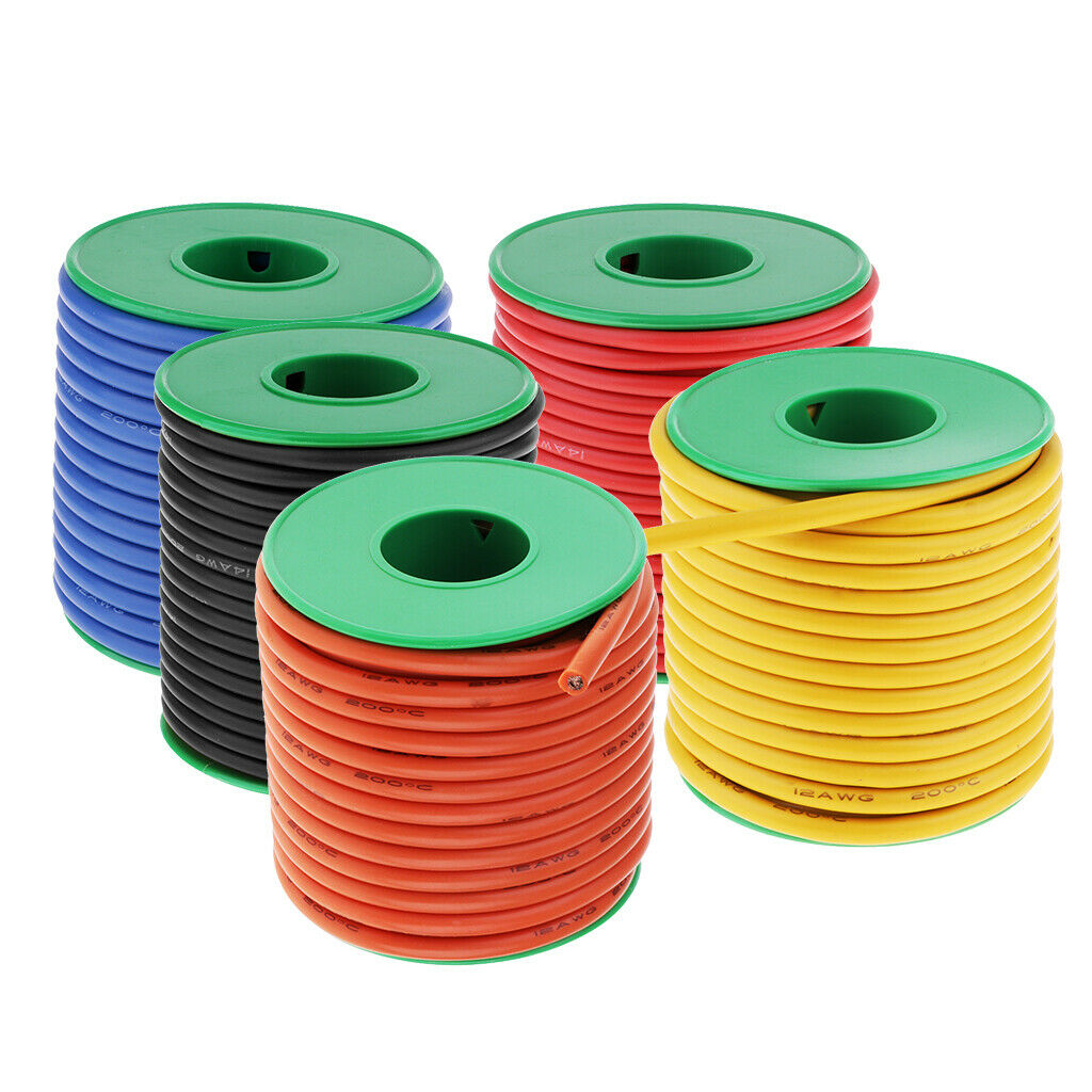 14 Gauge Silicone Wire Ultra Flexible 33 Feet high temp Silicone Wire Black