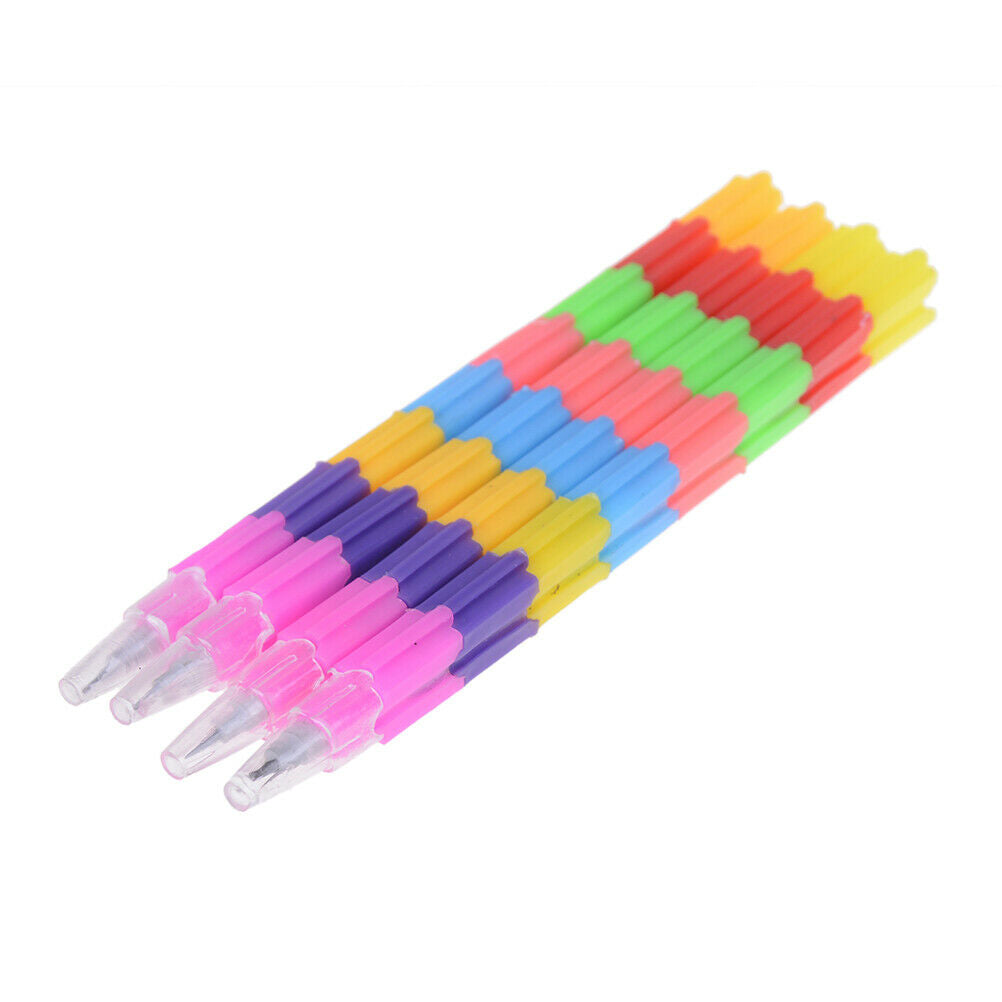 4 pcs/bag Creative rainbow multi-function building block pen pencil 8 knots Qx