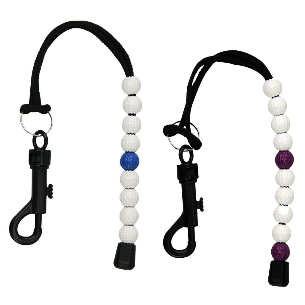 2-Pack Golf Beads, Bracelet, Stroke Counter, Counting Tool with Clip