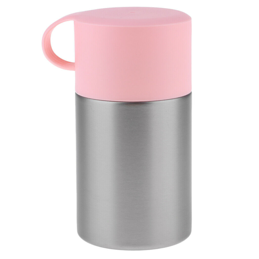 Stainless Steel Outdoor Sports Straight Vacuum Insulation Food Jar  Pink