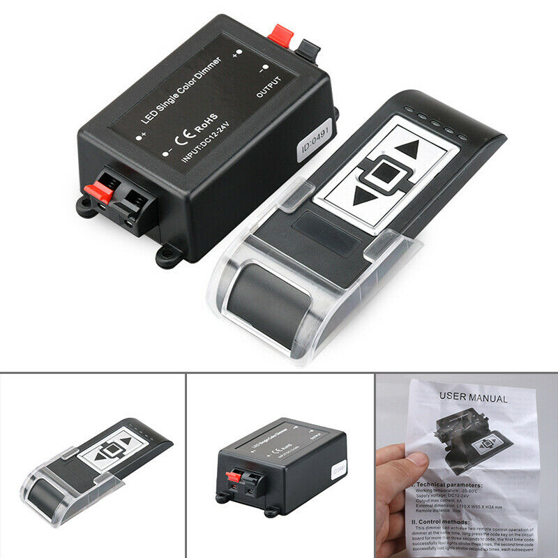 3 Key rf Wireless 12-24V Led Dimmer Controller Single Color Led Strip LightBDAU