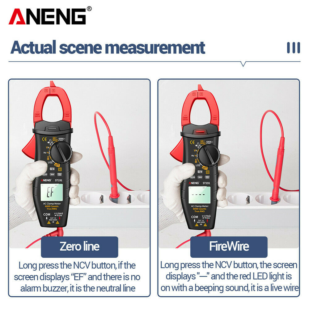 Digital Multimeter ANENG ST191 Clamp AC/DC Voltage Current  AC/DC Tester Meter
