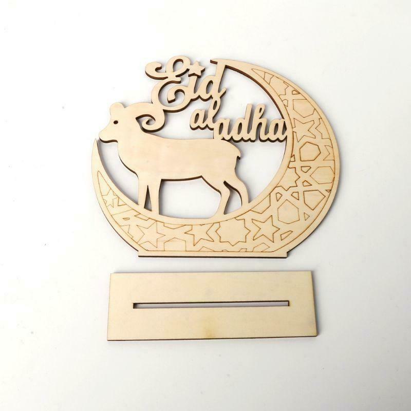 Muslim Islam Eid Al Adha Wooden Home Party Ornament Decor Plaque Sign Gift Desk