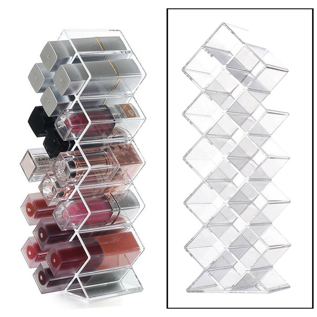 Acrylic Makeup Organizer Clear Cosmetic Lipsticks Display  16 Grids