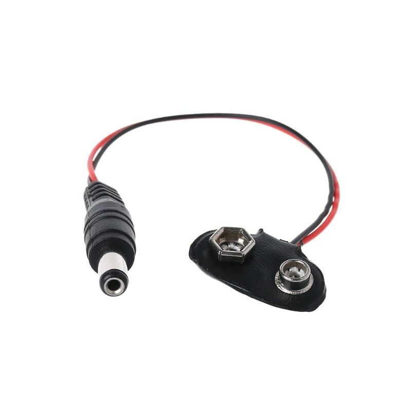 4 pcs 9V PP3 Power Cable Battery Clip With 2.1mm ID X 5.5mm DC outer Plug End