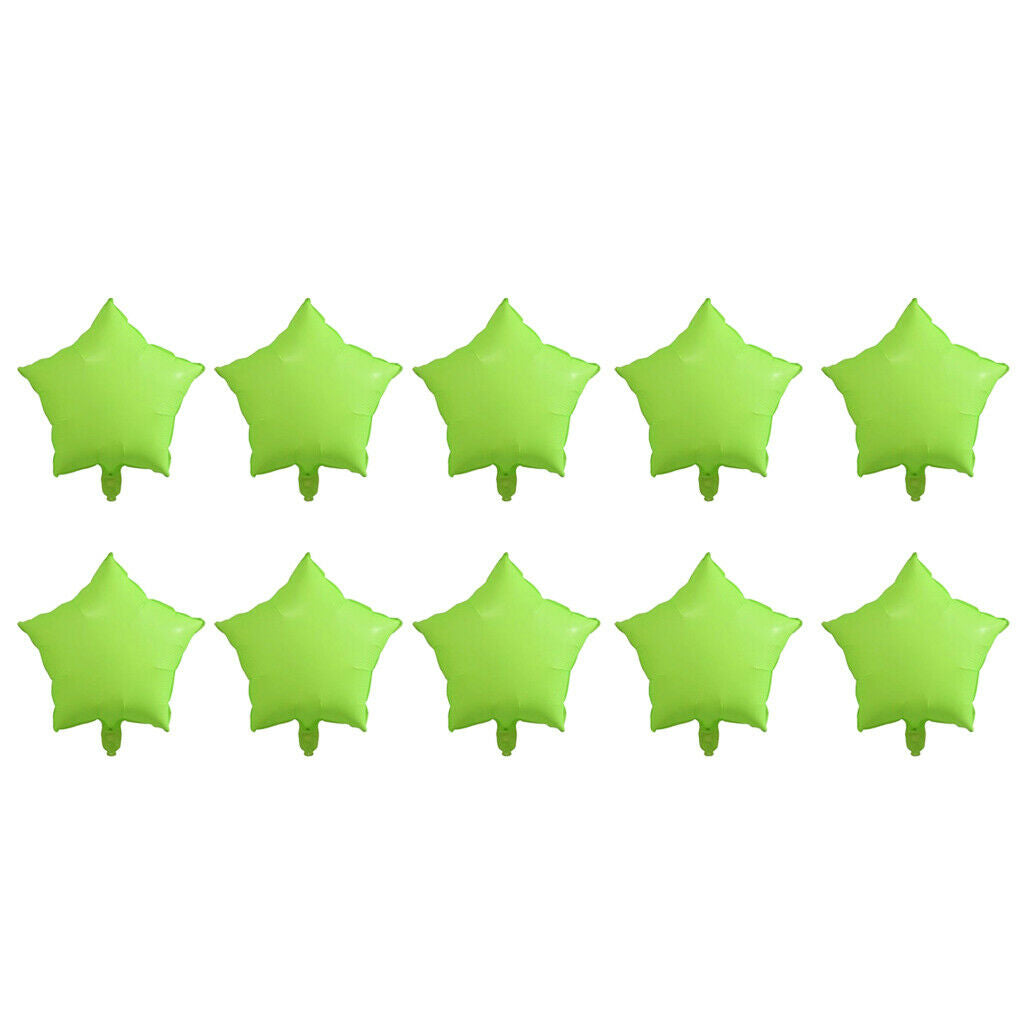 10 Pieces Foil Frosted Pentagram Balloon Wedding Birthday Party Decor Green