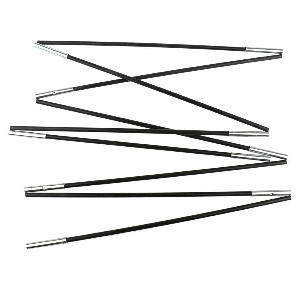 2X 2 Pieces Fiberglass Camping Hiking Travel Tent Poles Replacement 7 Sections