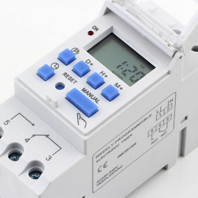 220V 16A Time Relay Switch Digital LCD DIN Programmable Weekly Rail Timer AC