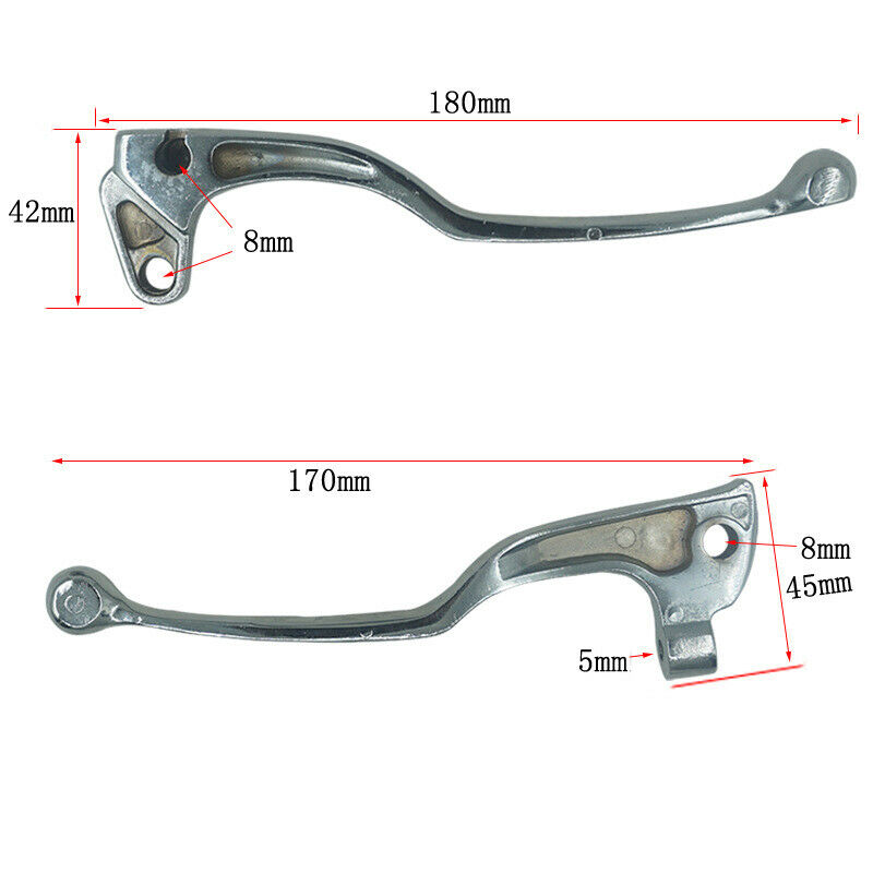 Pair 8MM Motorcycle Handle Grip Front Brake Lever with Clutch Set Aluminum Alloy