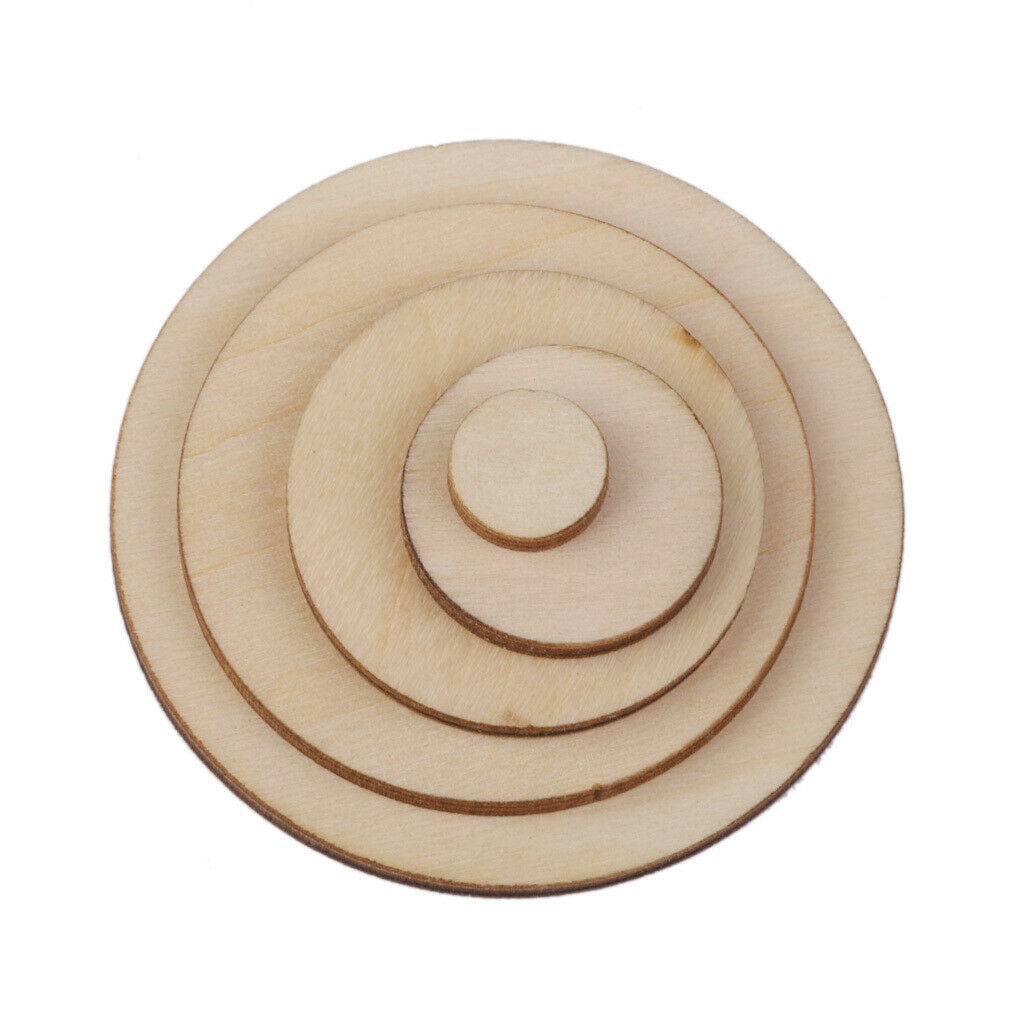 2x 100pcs Natural Wooden Circle Round Embellishments DIY Craft Scrapbooking 10mm