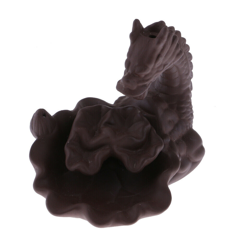 Dragon Pond Smoke Backflow Tower Cone Incense Burner Cone Holder Ceramic #2