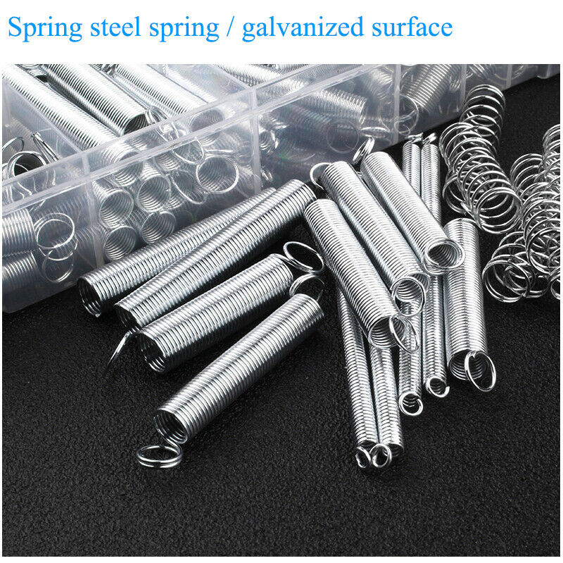 200pcs Extension & Compression Steel Spring Assortment Kit Galvanized Springs