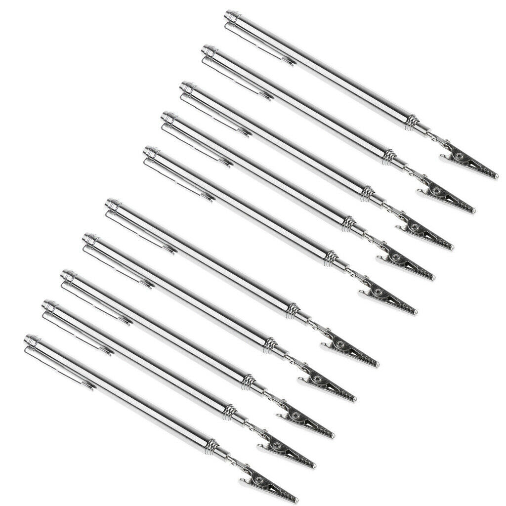 10x Alligator Clip Extendable Telescopic alligator clip 6 Section Extendable