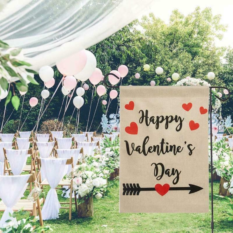 Valentines Garden Flag 12.5x18'' Double Sided Happy Valentine's Day Yard Flag
