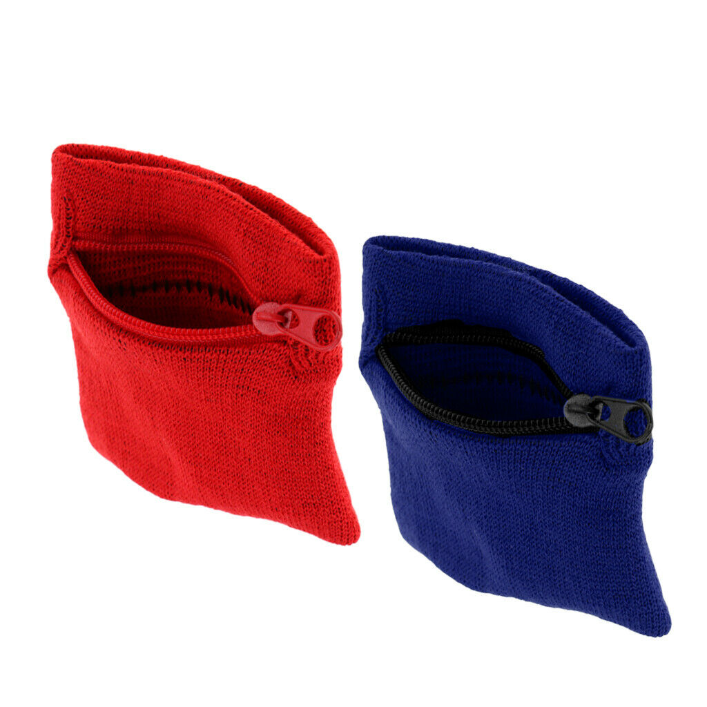 2X Sports Running Wristband Sweatband Wrist Wrap Wallet with Zipper